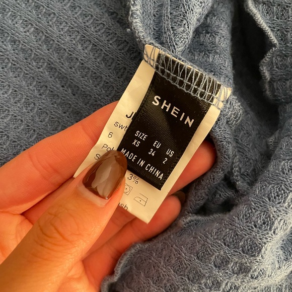 SHEIN Blue Waffleknit Top - Picture 3 of 3